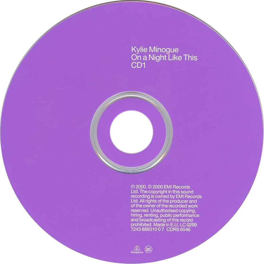 Cartula Cd de Kylie Minogue - On A Night Like This Cd1 (Cd Single)