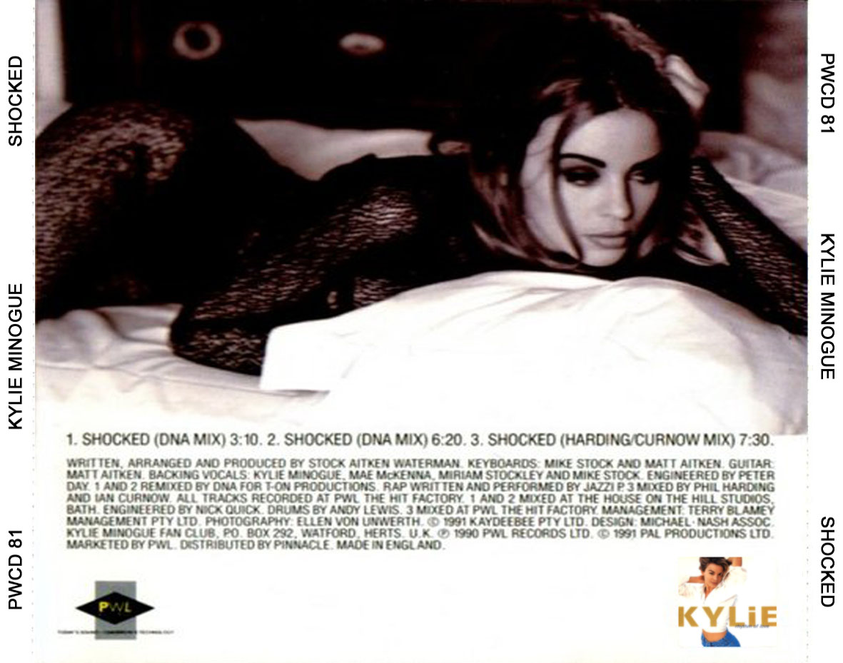 Cartula Trasera de Kylie Minogue - Shocked (Cd Single)