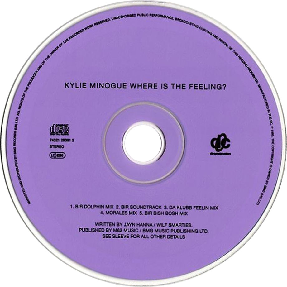Cartula Cd de Kylie Minogue - Where Is The Feeling? (Cd Single)