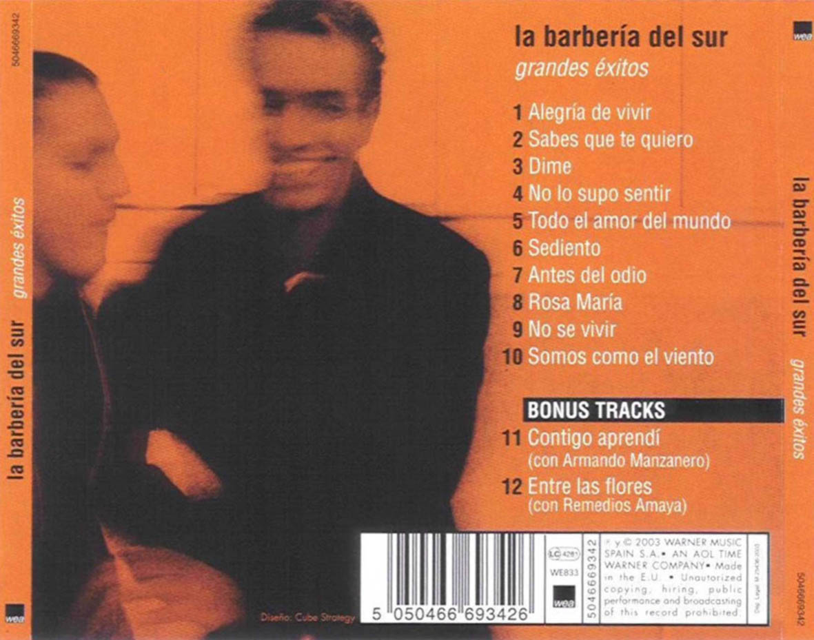 Cartula Trasera de La Barberia Del Sur - Grandes Exitos