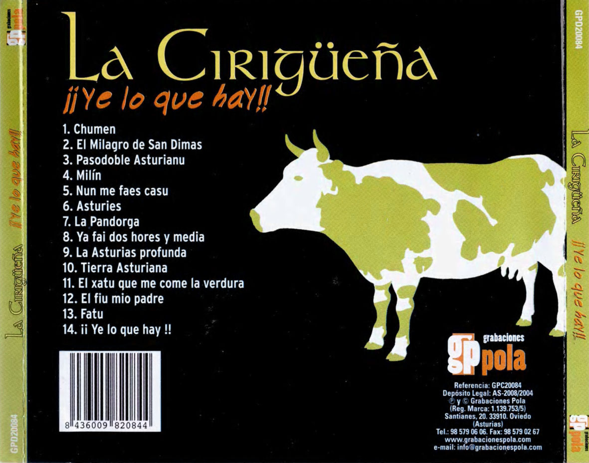 Cartula Trasera de La Cirigea - ye Lo Que Hay!!