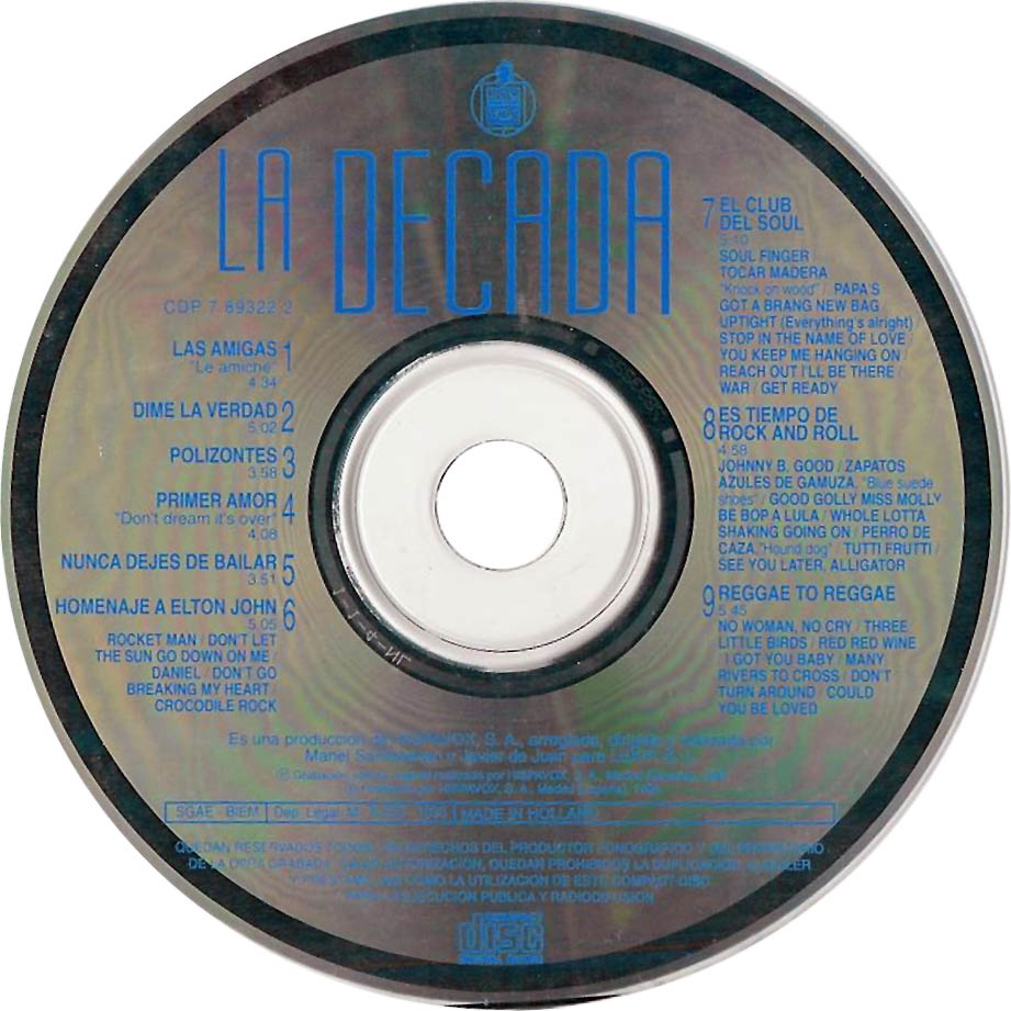Cartula Cd de La Decada - La Decada