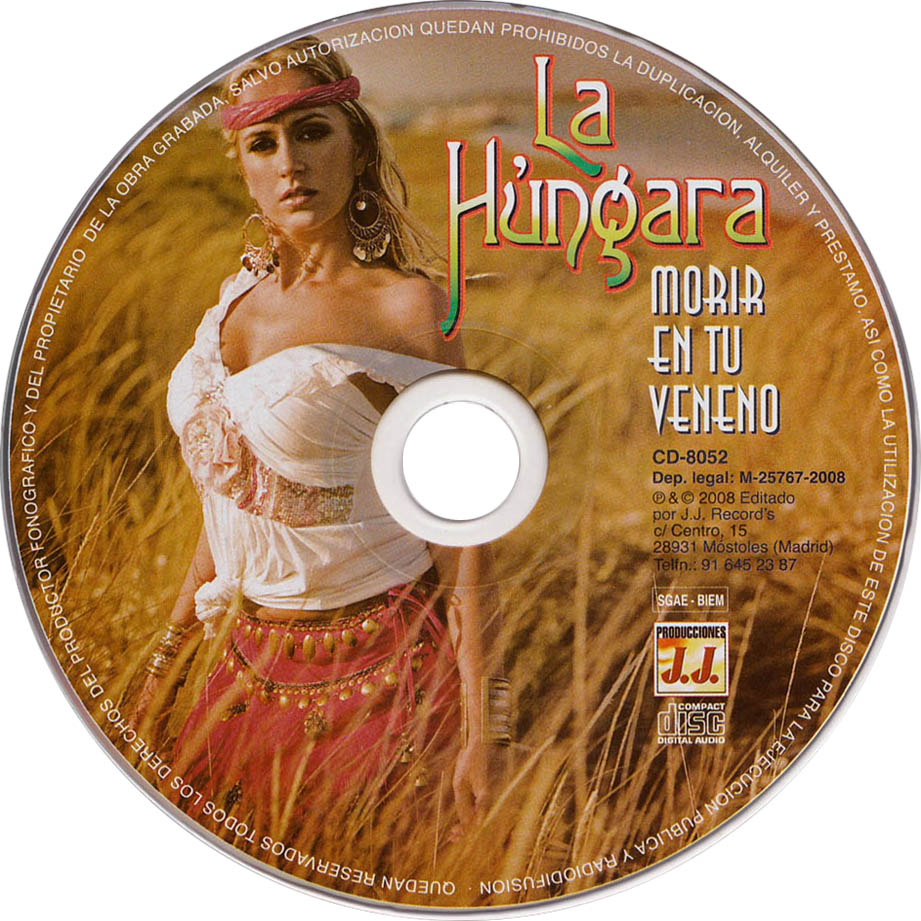 Cartula Cd de La Hungara - Morir En Tu Veneno