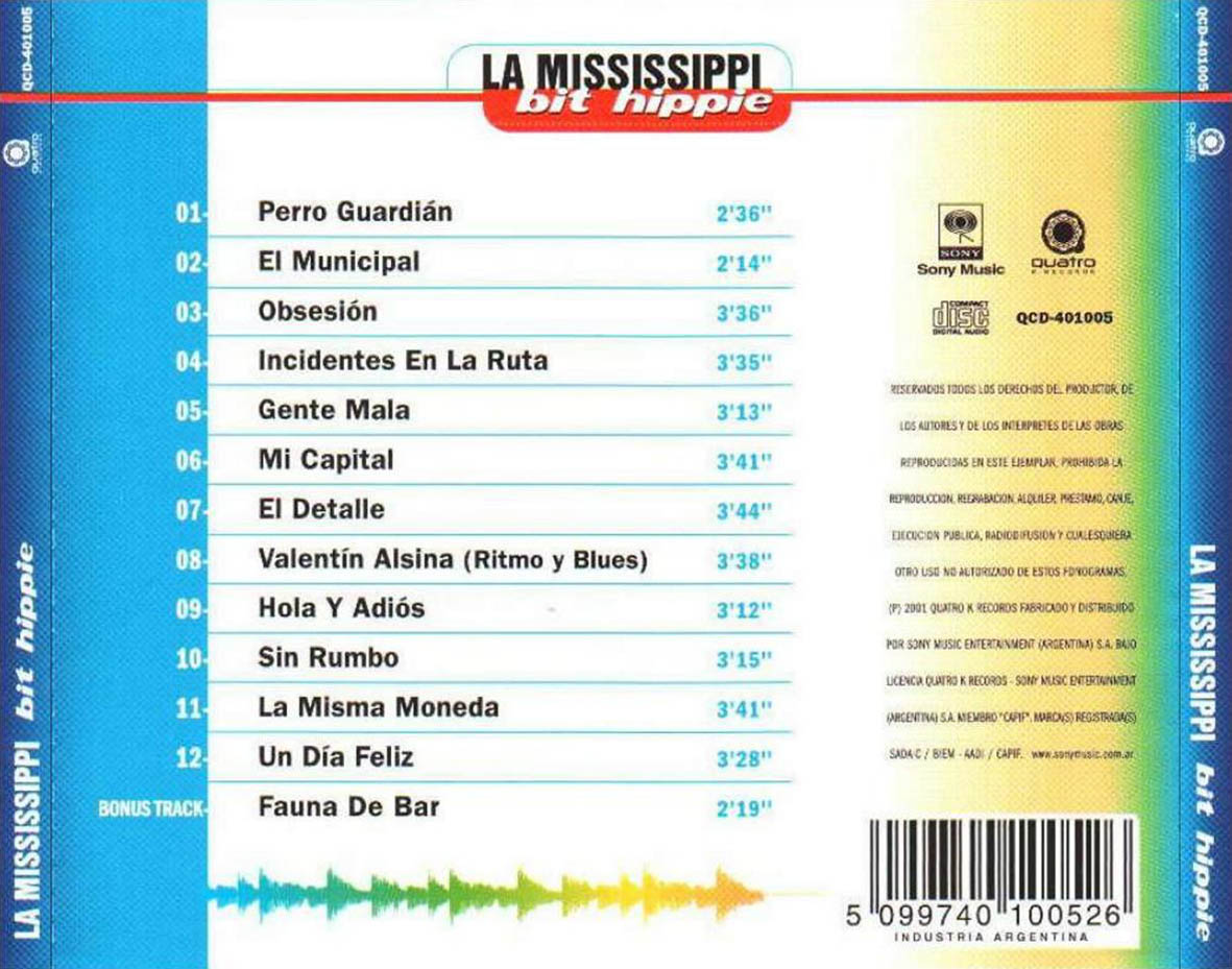 Cartula Trasera de La Mississippi - Bit Hippie