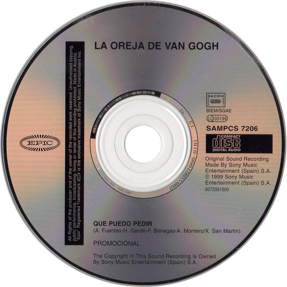 Cartula Cd de La Oreja De Van Gogh - Que Puedo Pedir (Cd Single)