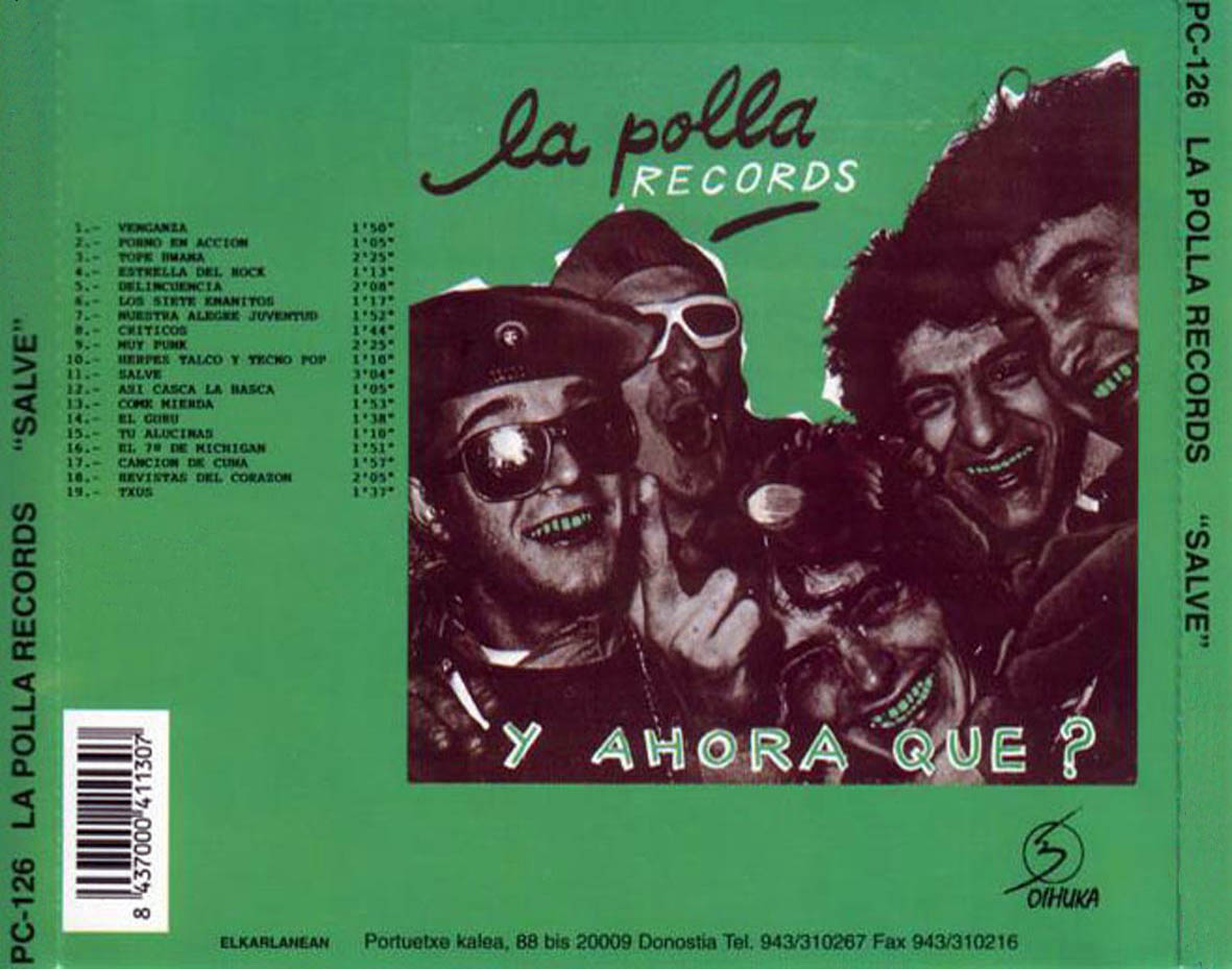 Cartula Trasera de La Polla Records - Salve