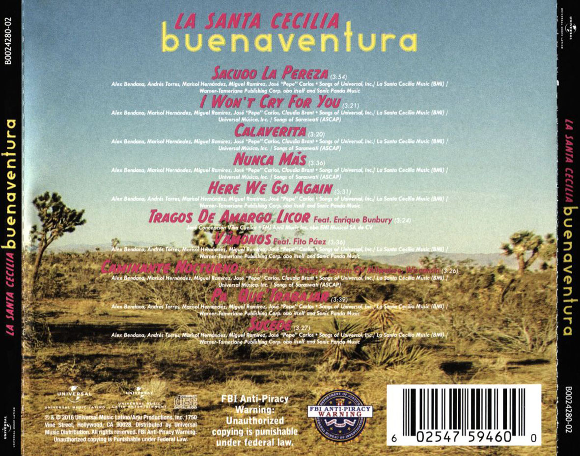 Cartula Trasera de La Santa Cecilia - Buenaventura