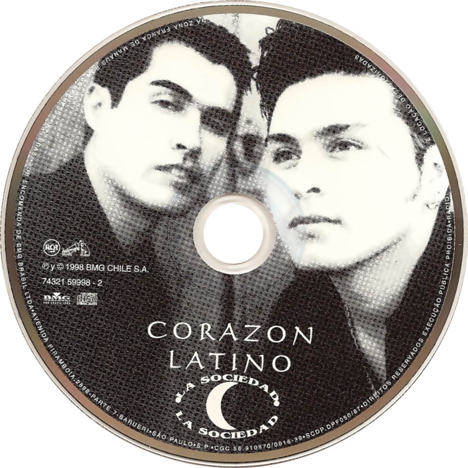 Cartula Cd de La Sociedad - Corazon Latino