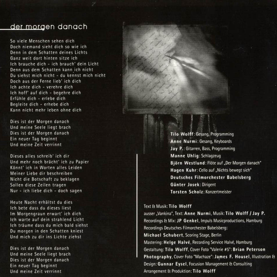 Cartula Interior Frontal de Lacrimosa - Der Morgen Danach (Cd Single)