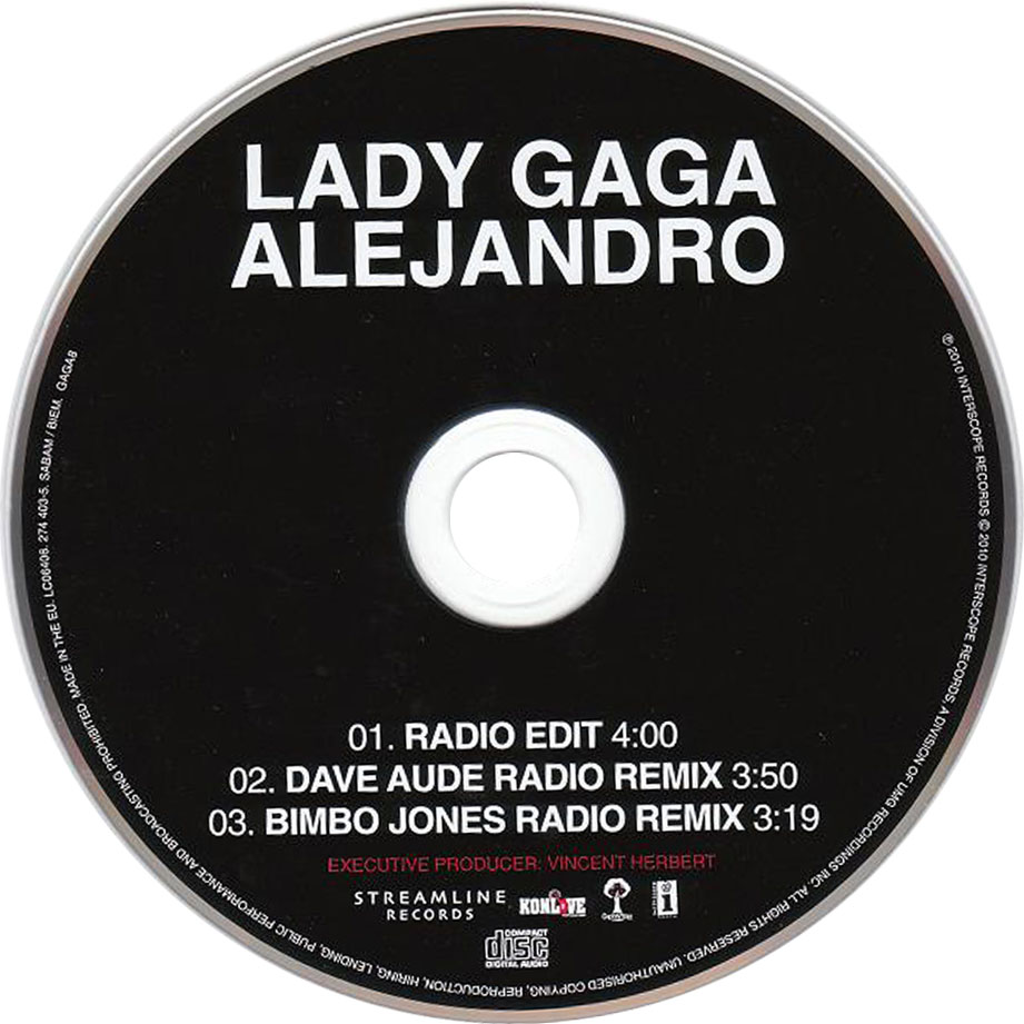 Cartula Cd de Lady Gaga - Alejandro (Cd Single)