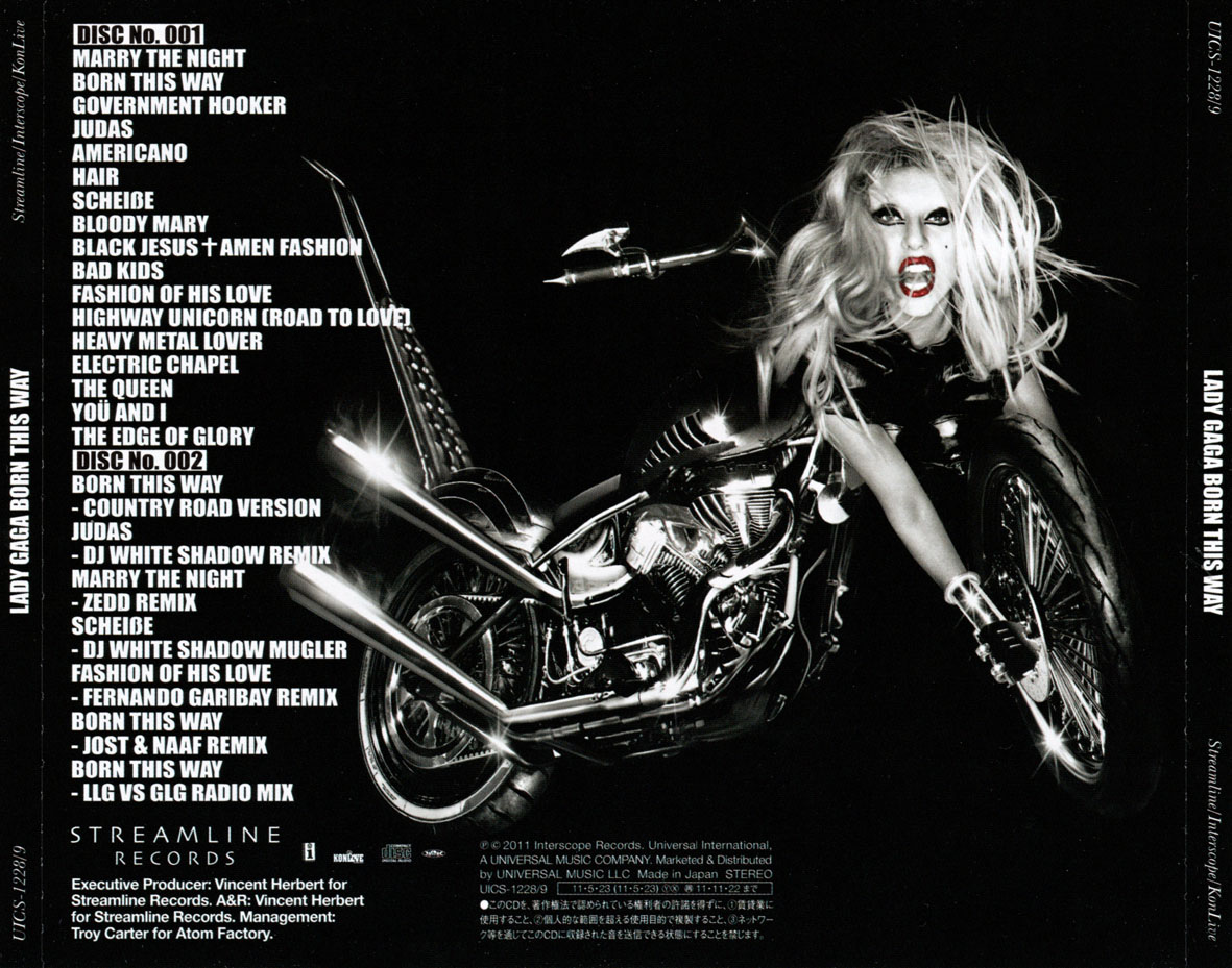 Cartula Trasera de Lady Gaga - Born This Way (Special Edition) (Japanese Edition)