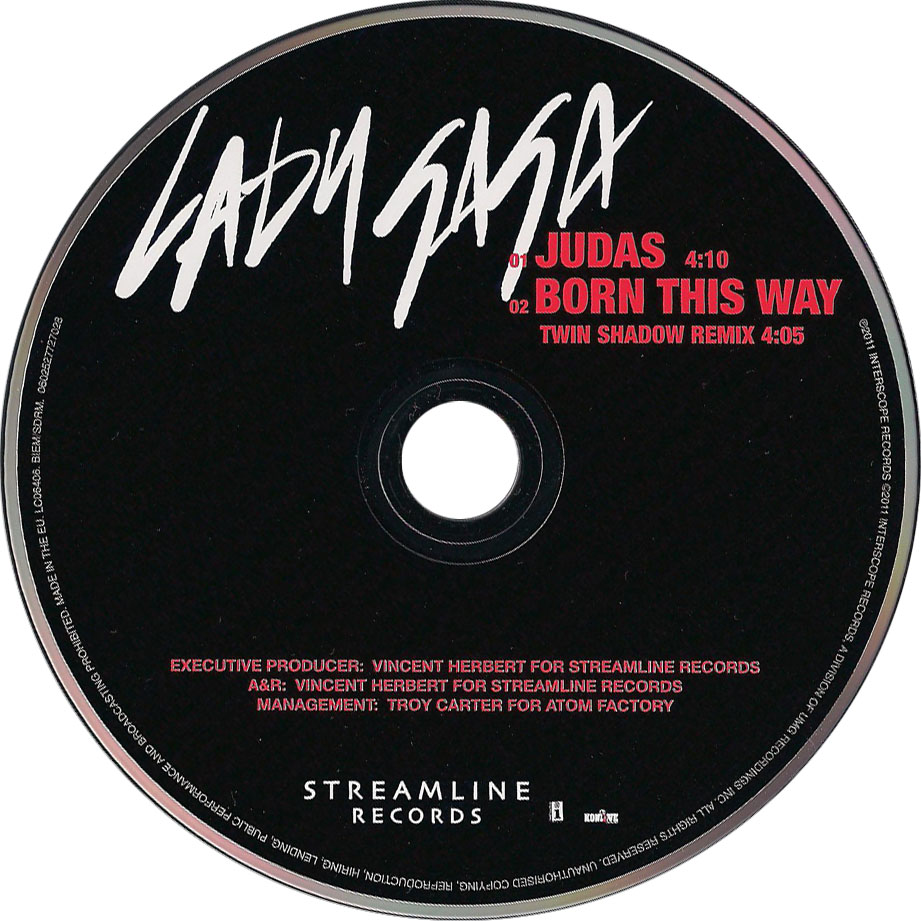 Cartula Cd de Lady Gaga - Judas (Cd Single)