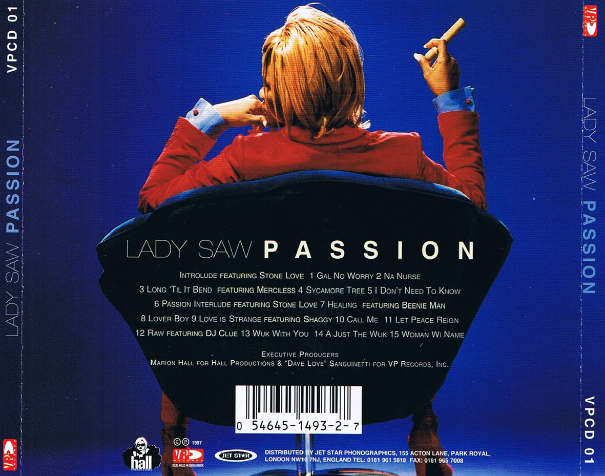 Cartula Trasera de Lady Saw - Passion