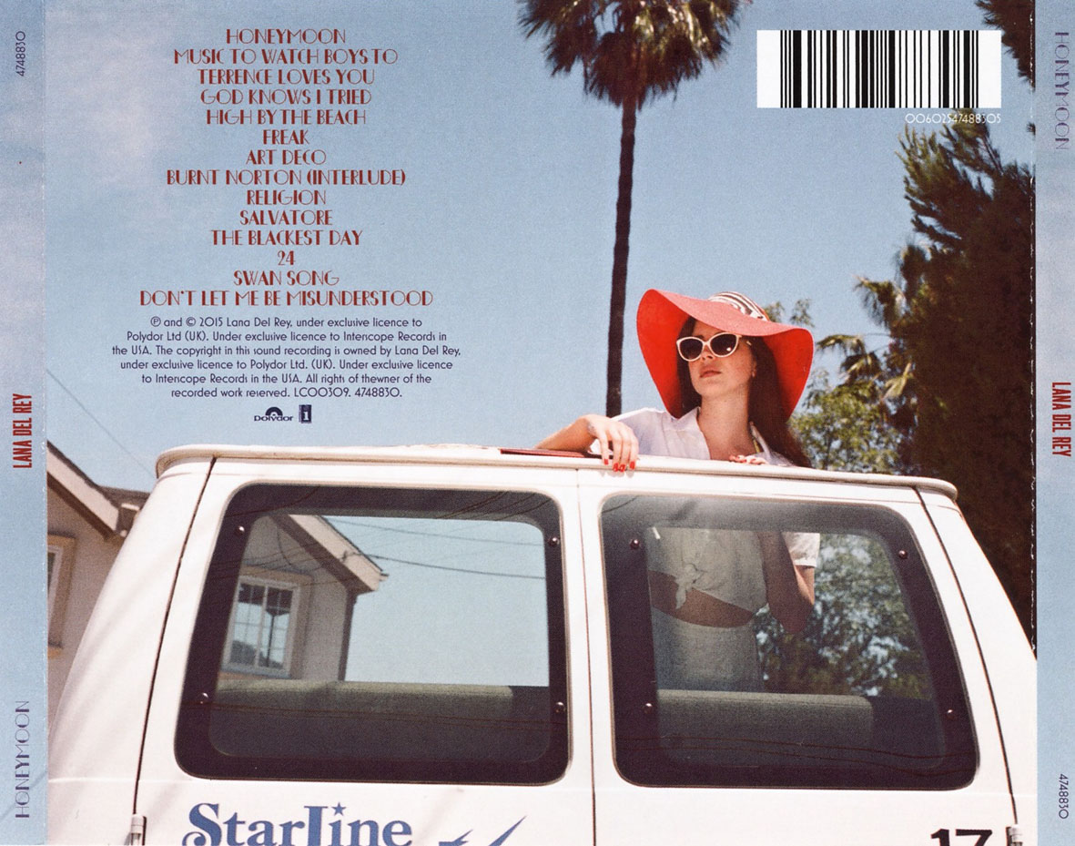 Cartula Trasera de Lana Del Rey - Honeymoon