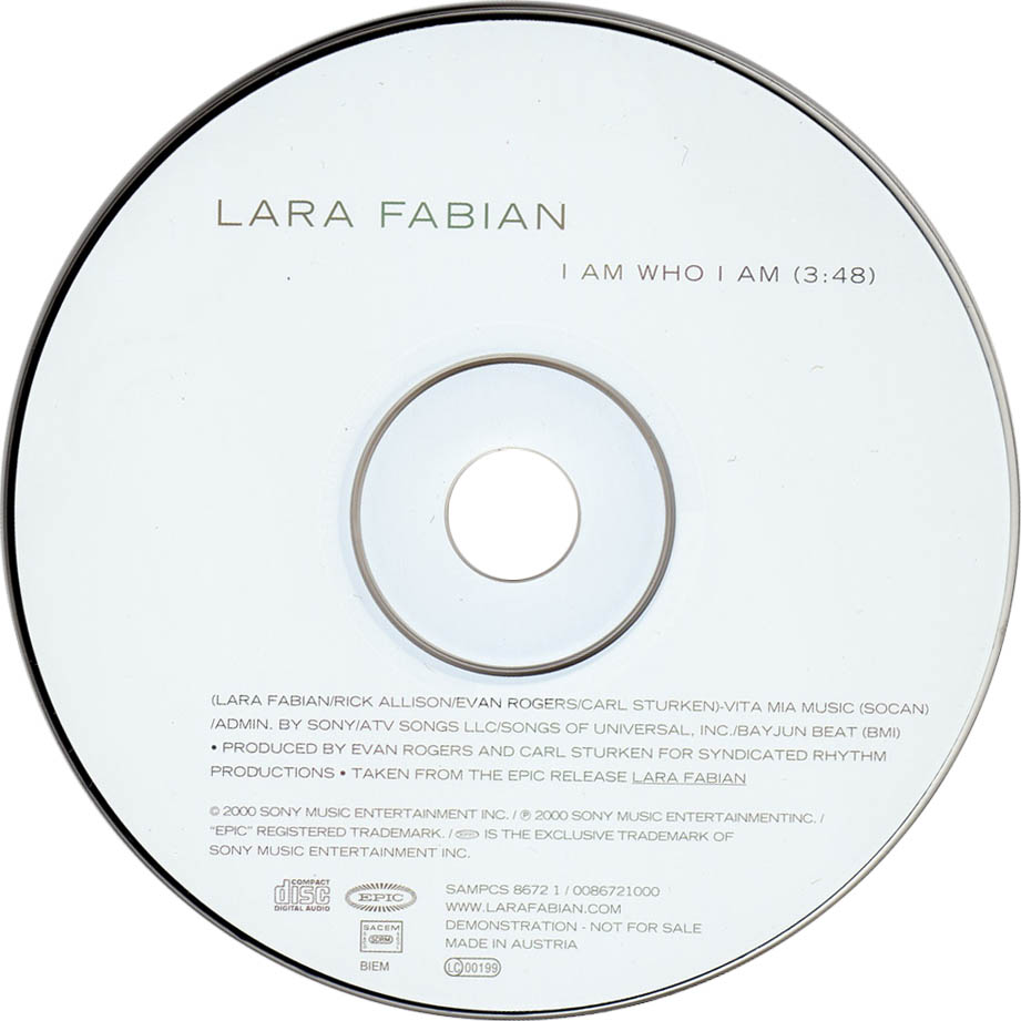 Cartula Cd de Lara Fabian - I Am Who I Am (Cd Single)