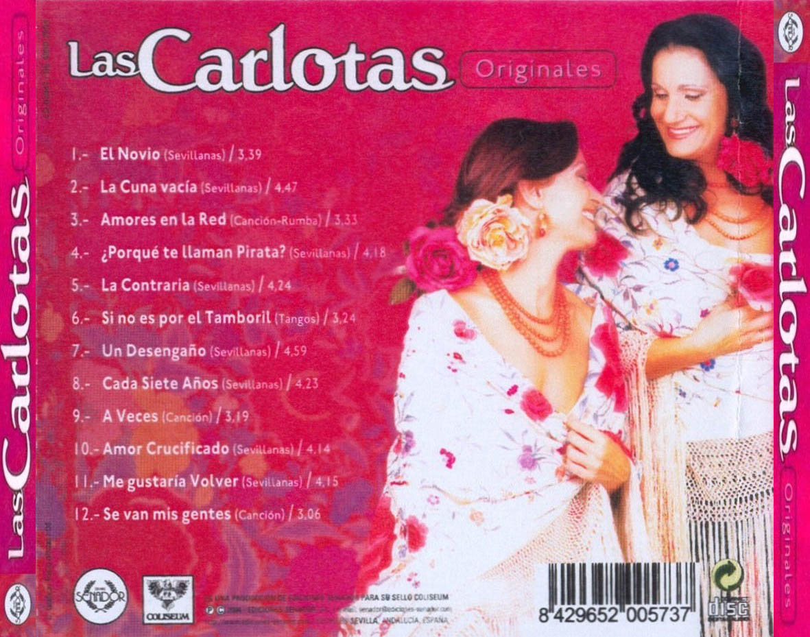 Cartula Trasera de Las Carlotas - Originales