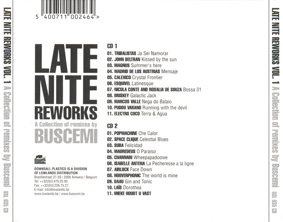 Cartula Trasera de Late Nite Reworks Volume 1 (A Collection Of Remixes By Buscemi)