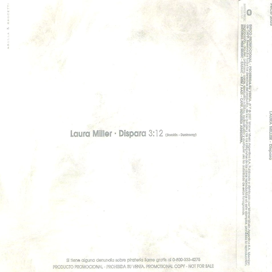 Cartula Interior Frontal de Laura Miller - Dispara (Cd Single)