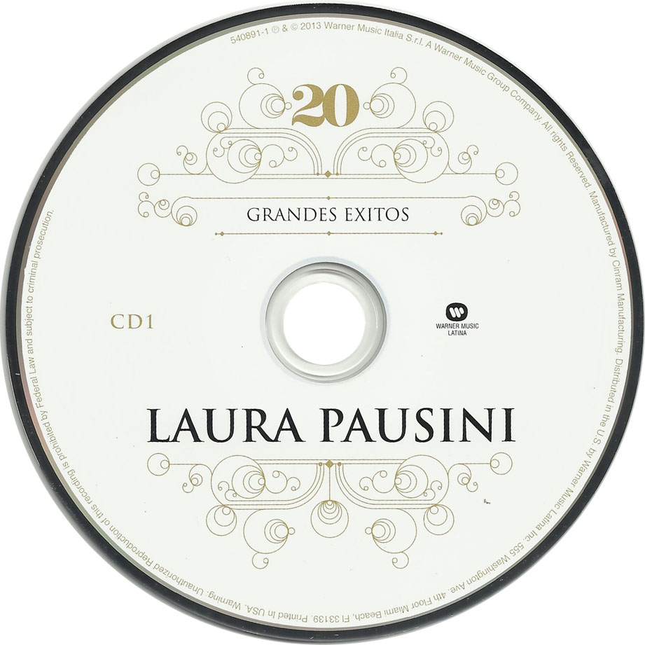 Cartula Cd1 de Laura Pausini - 20 Grandes Exitos