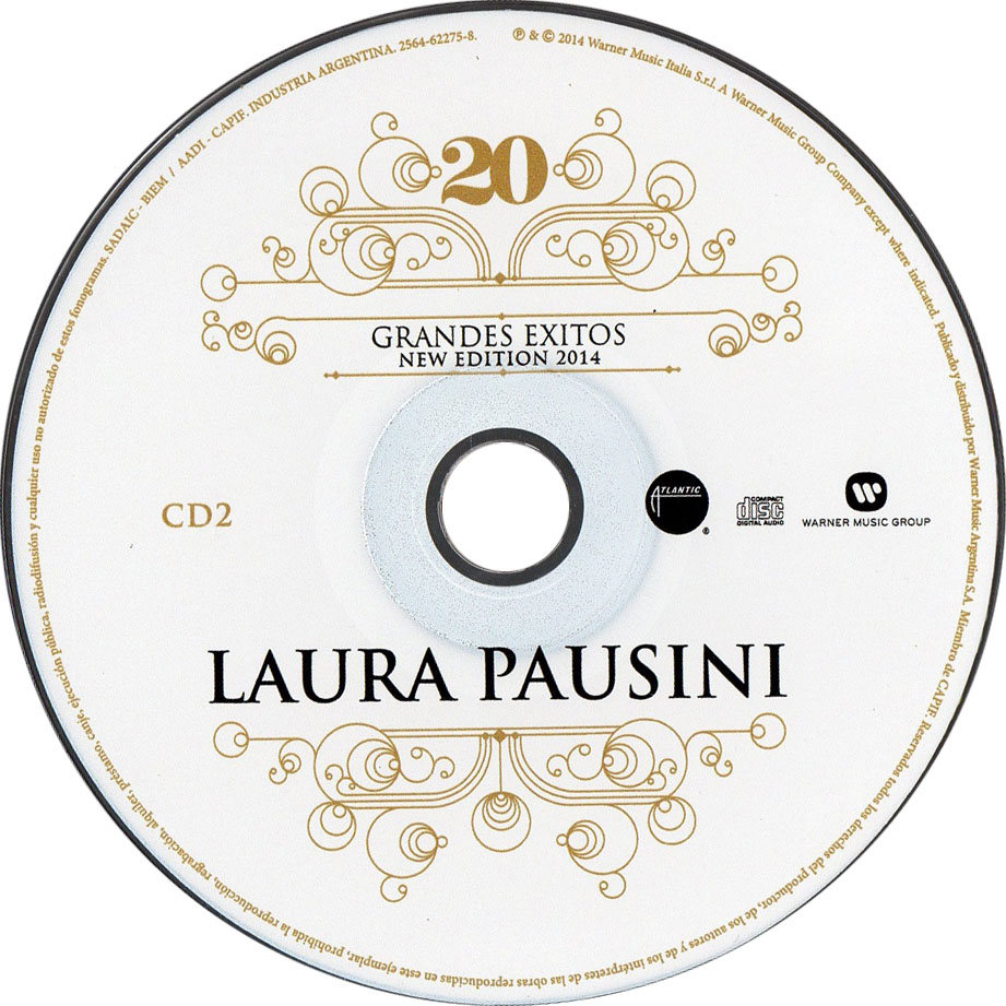 Cartula Cd2 de Laura Pausini - 20 Grandes Exitos (2014)