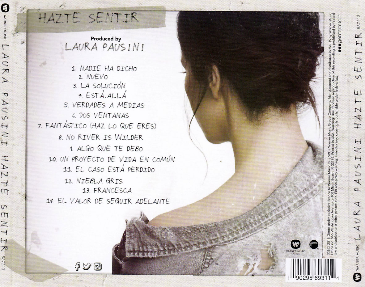 Cartula Trasera de Laura Pausini - Hazte Sentir