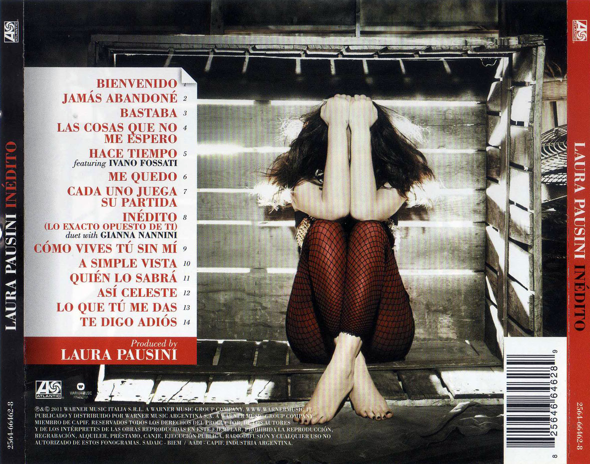 Cartula Trasera de Laura Pausini - Inedito
