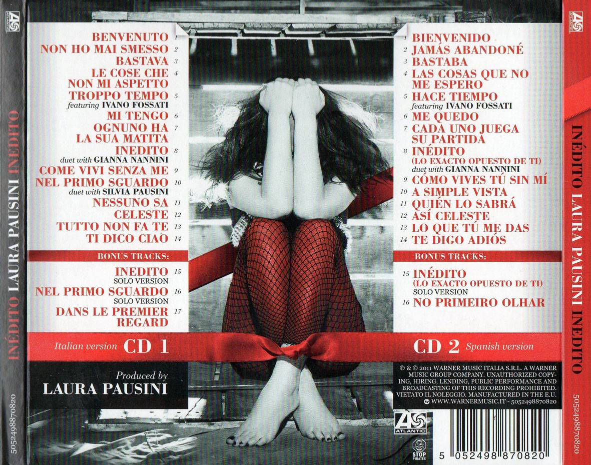 Cartula Trasera de Laura Pausini - Inedito (Edicion Deluxe)