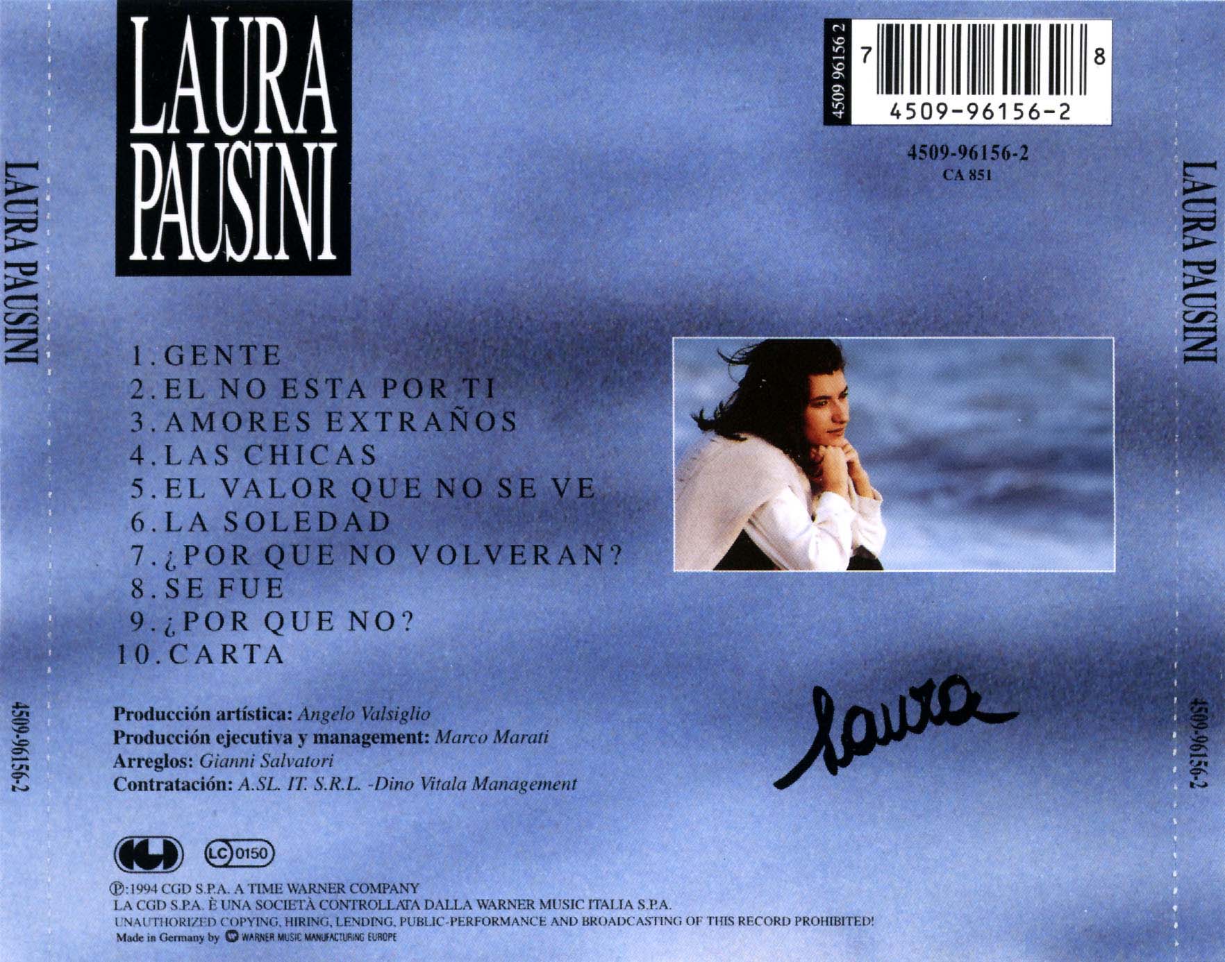 Cartula Trasera de Laura Pausini - Laura Pausini