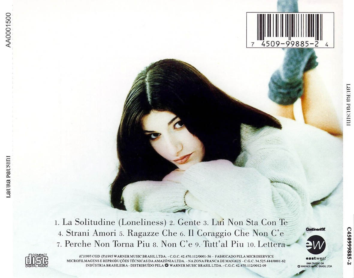 Cartula Trasera de Laura Pausini - Laura Pausini (1995)