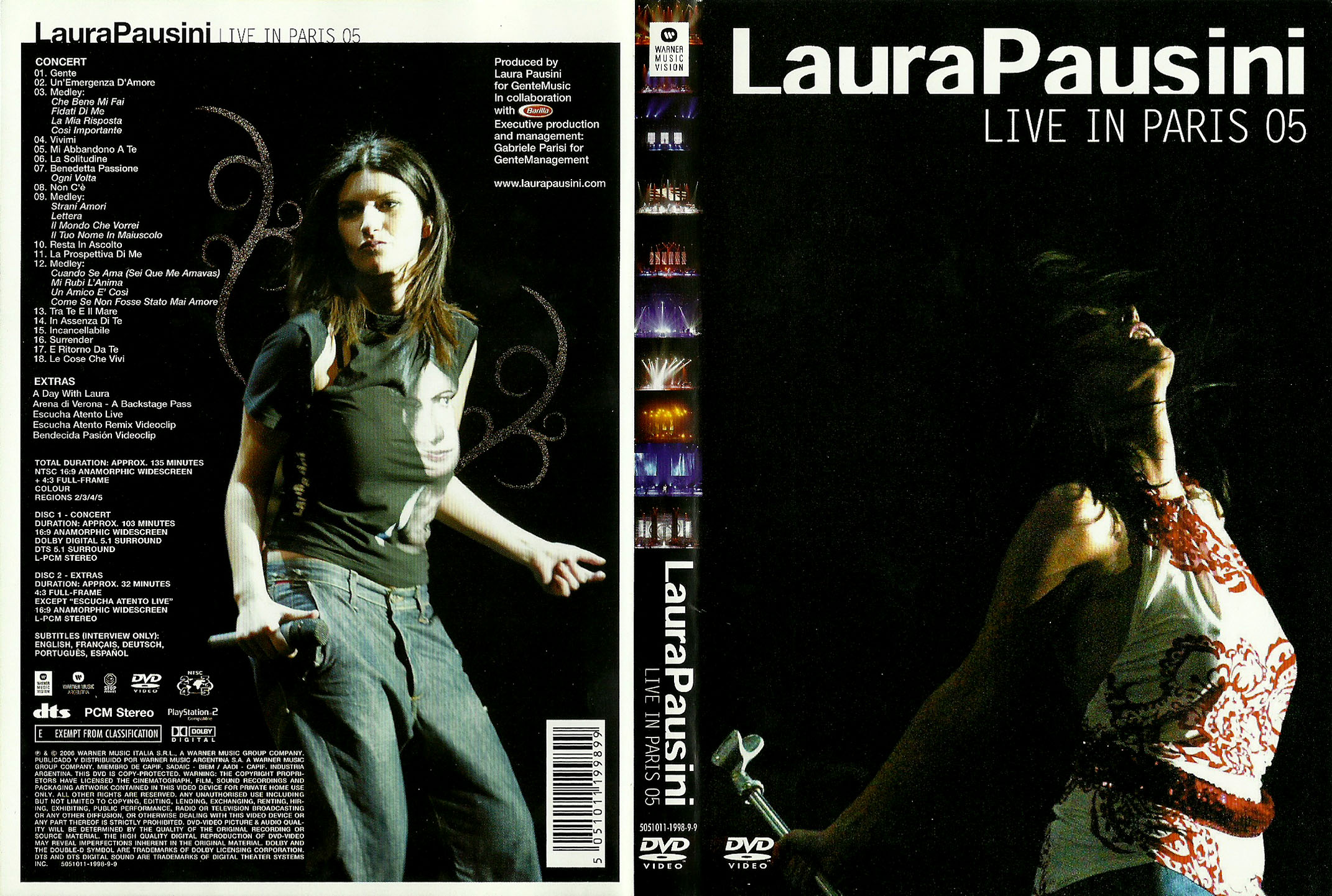 Cartula Caratula de Laura Pausini - Live In Paris 05 (Dvd)