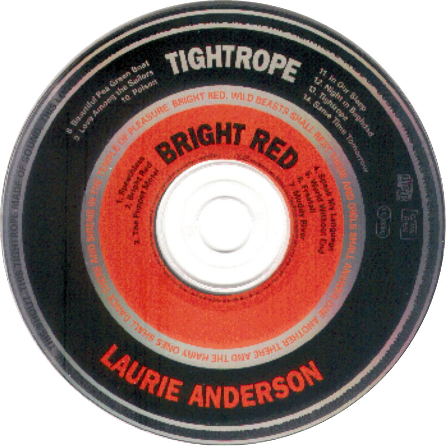 Cartula Cd de Laurie Anderson - Bright Red