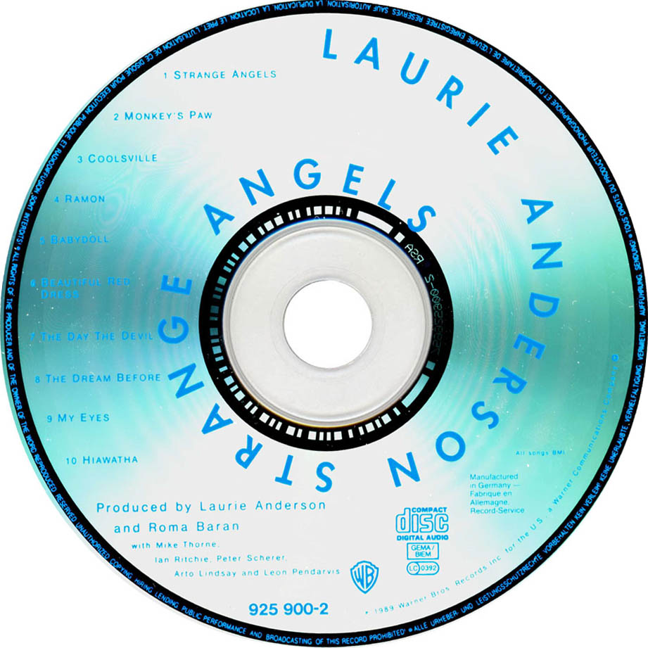 Cartula Cd de Laurie Anderson - Strange Angels