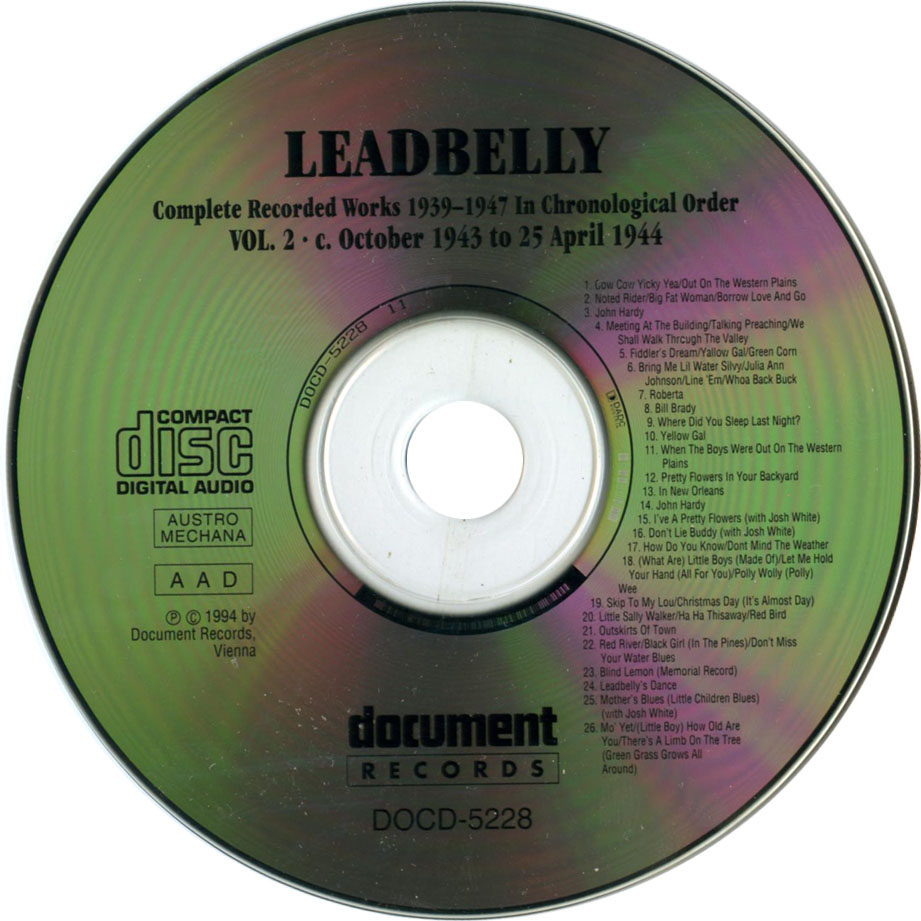 Cartula Cd de Lead Belly - Complete Recorded Works Volume 3