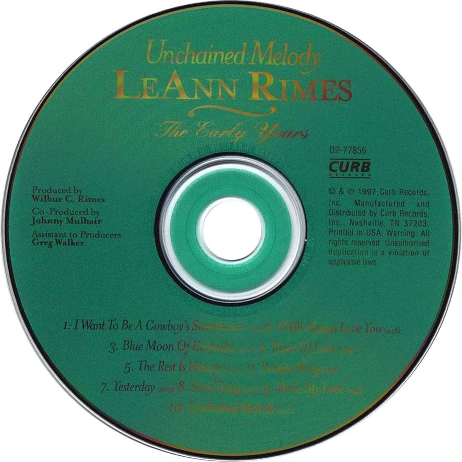 Cartula Cd de Leann Rimes - Unchained Melody: The Early Years
