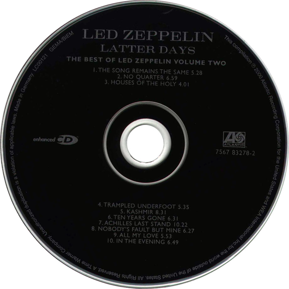 Cartula Cd de Led Zeppelin - Latter Days