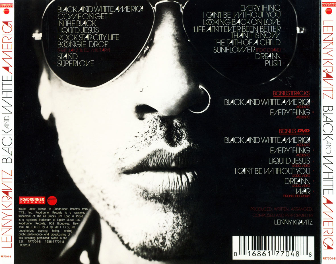 Cartula Trasera de Lenny Kravitz - Black & White America (Special Edition)
