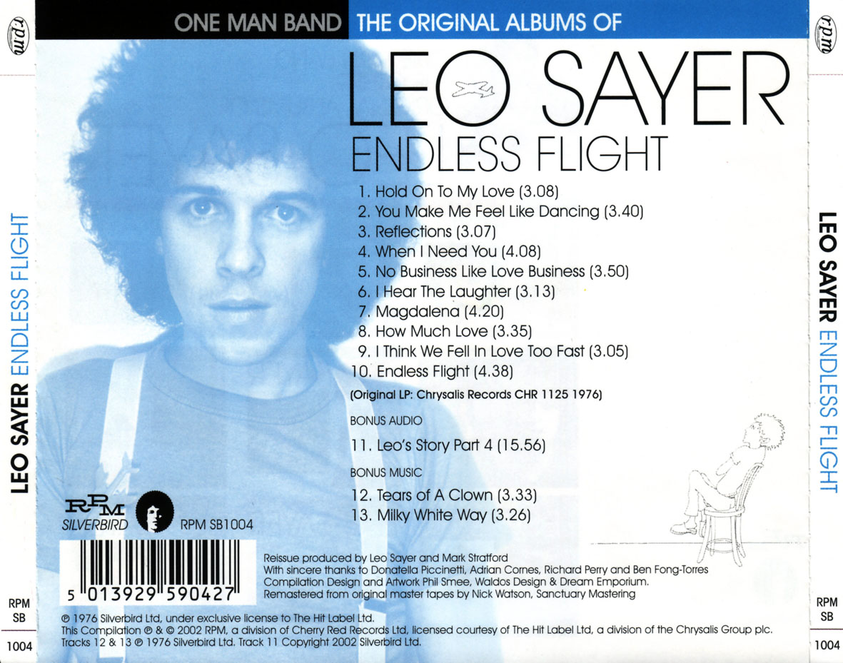 Cartula Trasera de Leo Sayer - Endless Flight (2002)