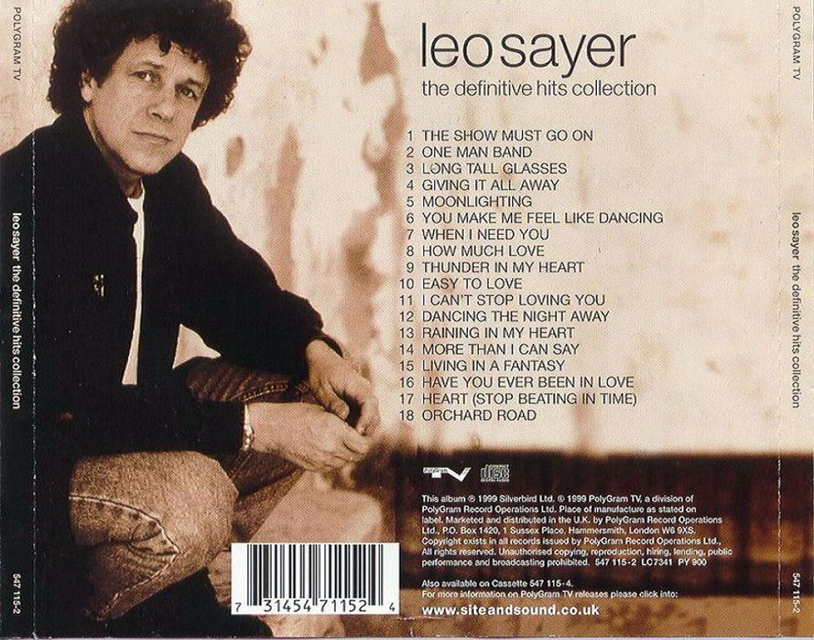 Cartula Trasera de Leo Sayer - The Definitive Hits Collection