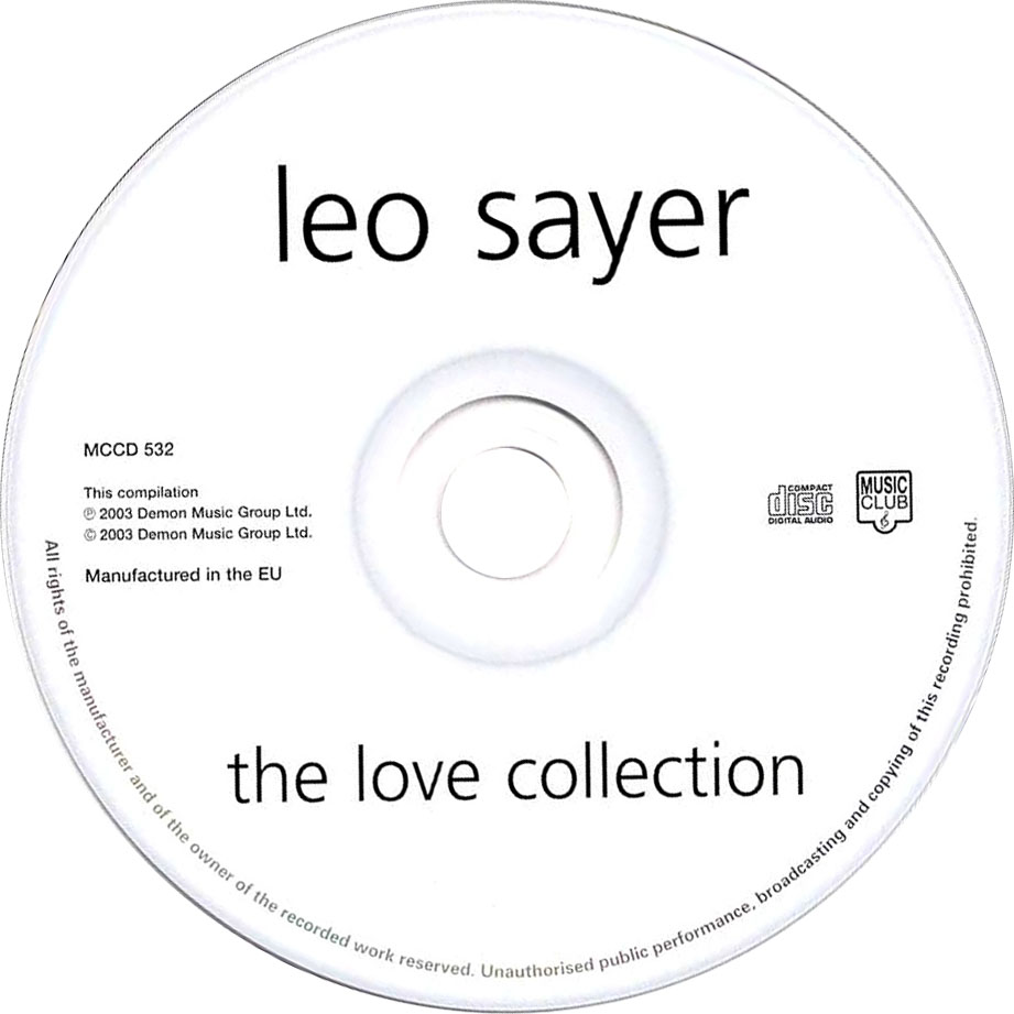 Cartula Cd de Leo Sayer - The Love Collection