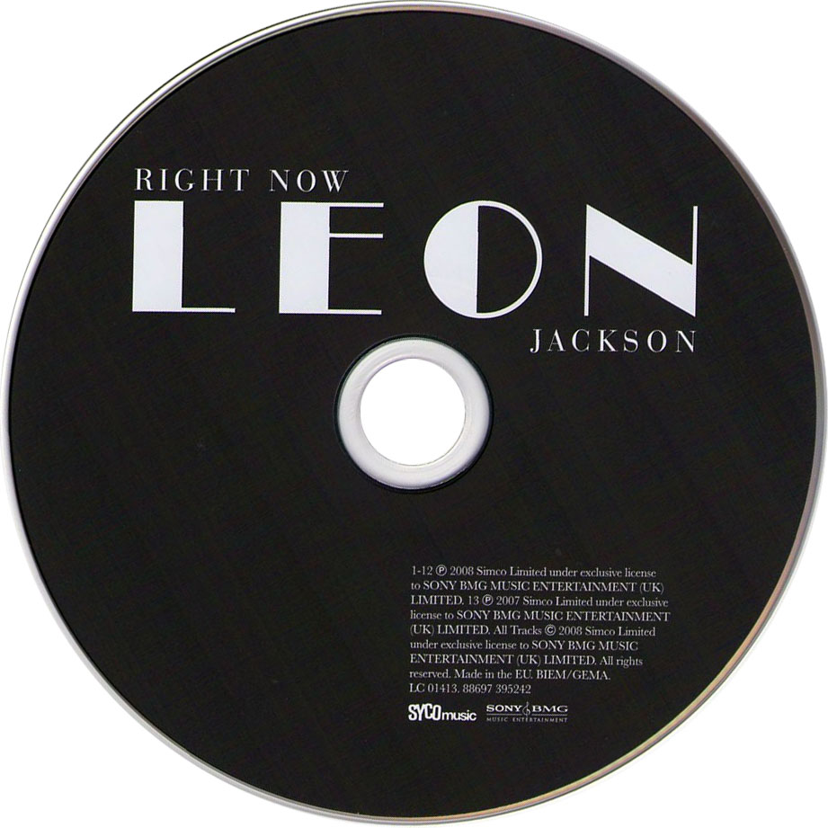 Cartula Cd de Leon Jackson - Right Now