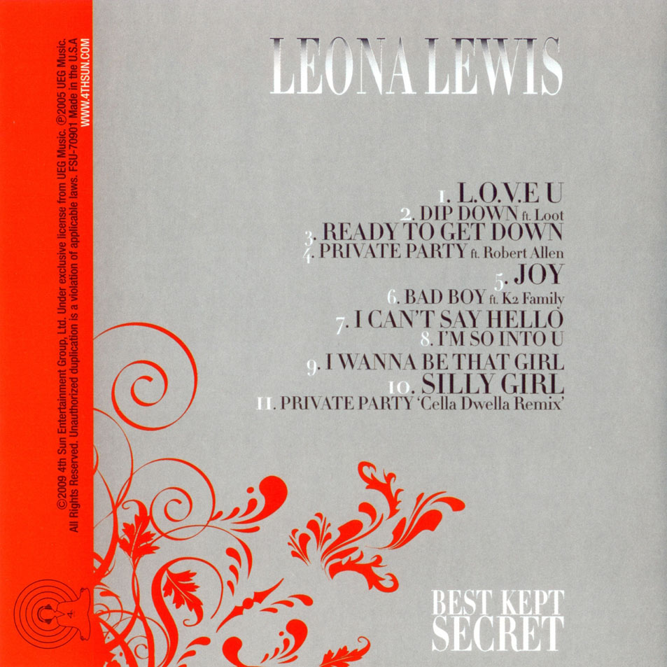 Cartula Interior Frontal de Leona Lewis - Best Kept Secret