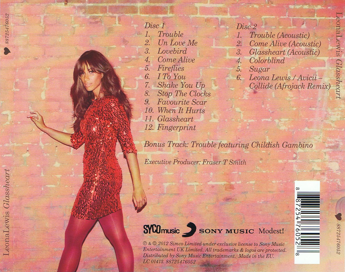 Cartula Trasera de Leona Lewis - Glassheart (Deluxe Edition)