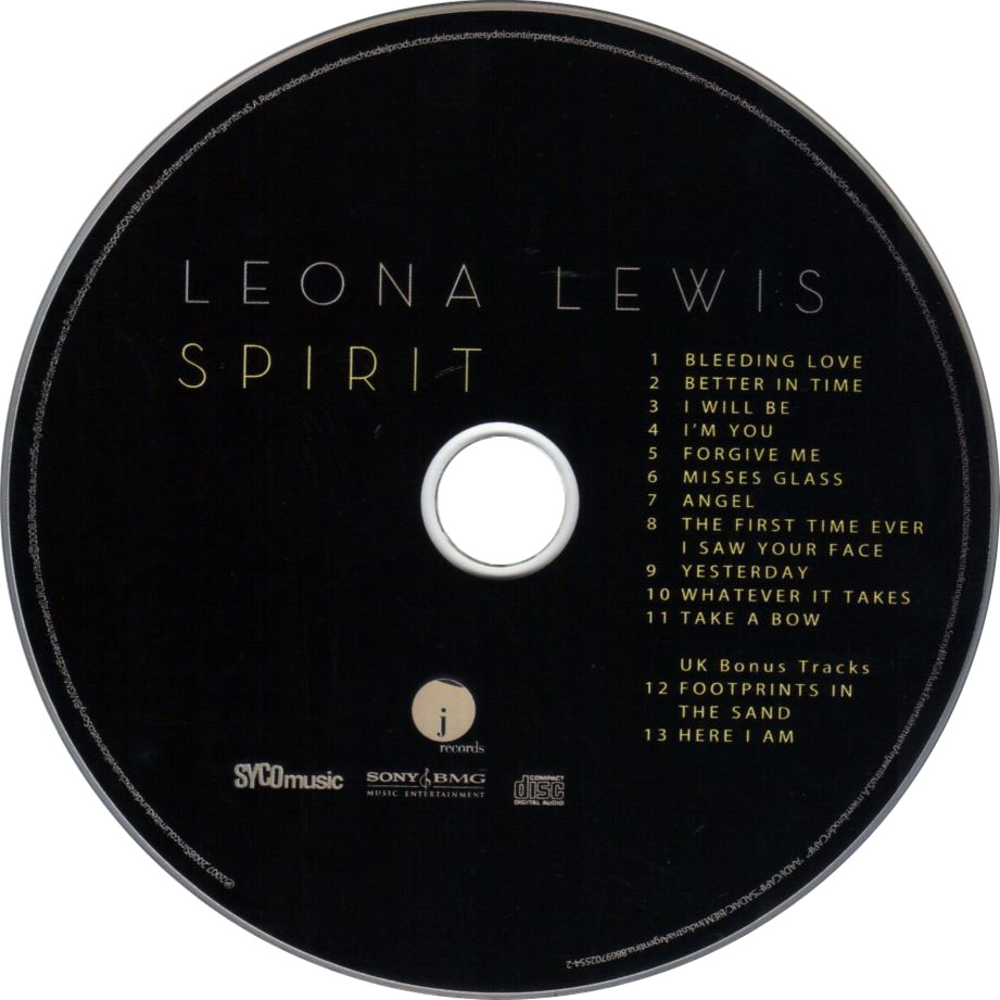 Cartula Cd de Leona Lewis - Spirit (13 Canciones)