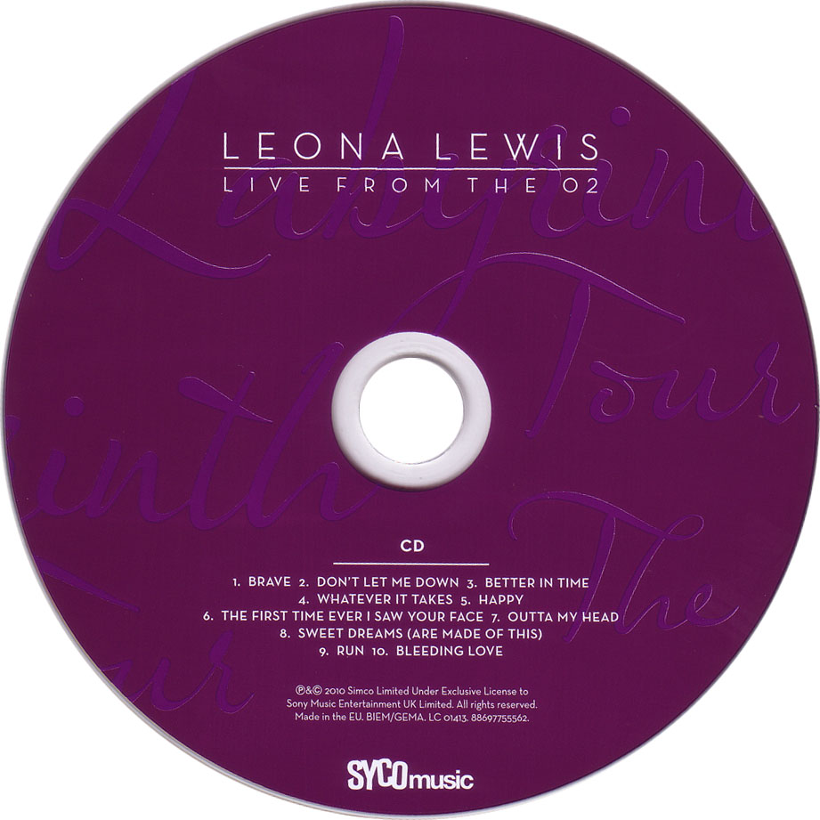 Cartula Cd de Leona Lewis - The Labyrinth Tour: Live From The O2