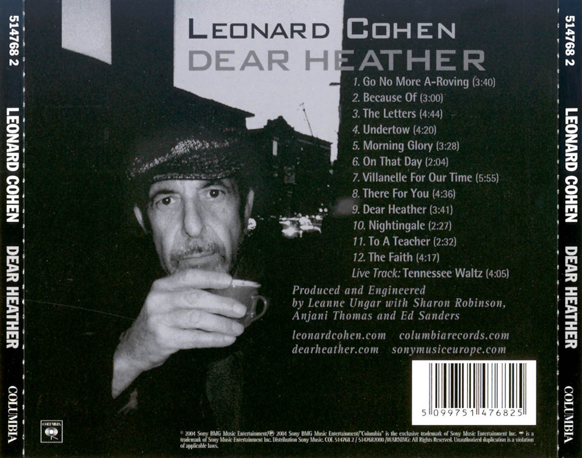 Cartula Trasera de Leonard Cohen - Dear Heather