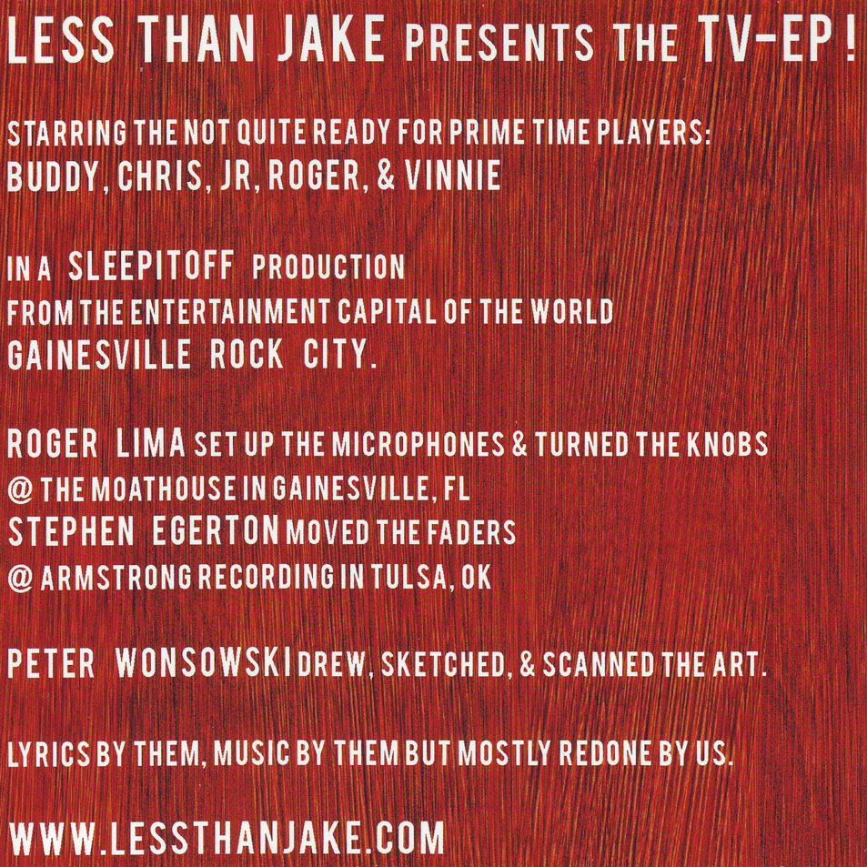 Cartula Interior Frontal de Less Than Jake - Tv/ep