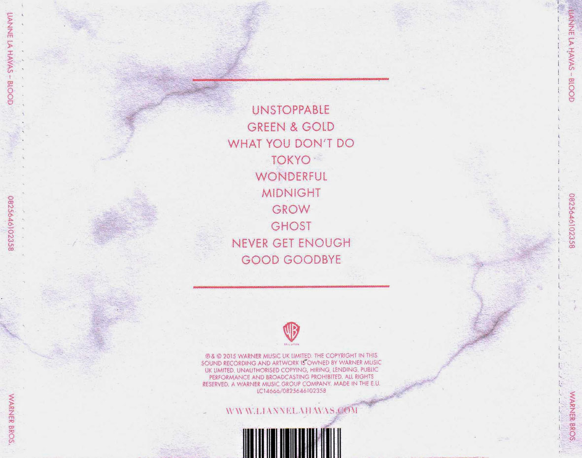 Cartula Trasera de Lianne La Havas - Blood