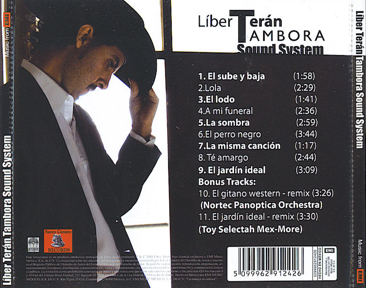 Cartula Trasera de Liber Teran - Tambora Sound System