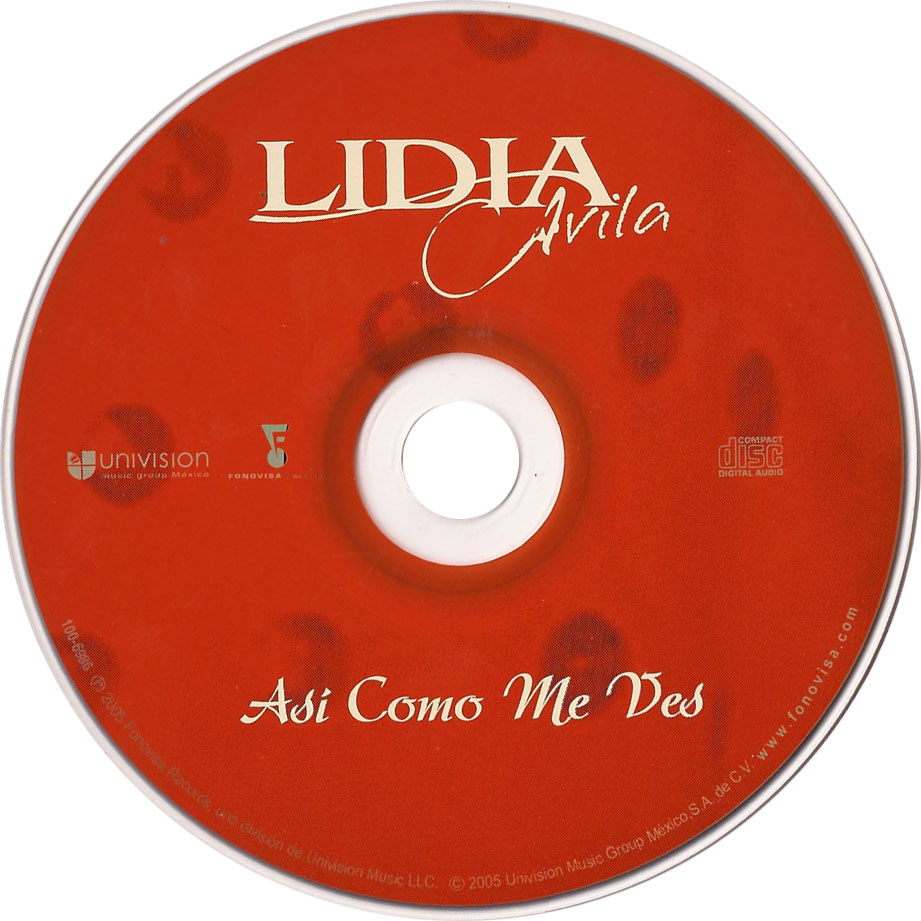 Cartula Cd de Lidia Avila - Asi Como Me Ves