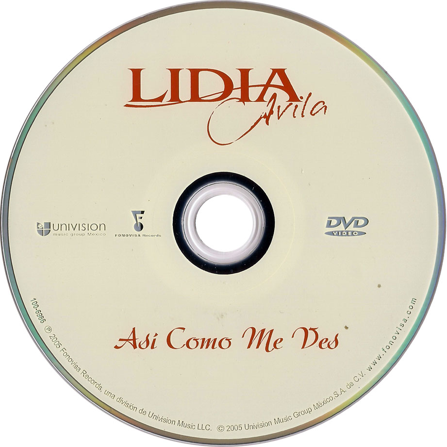 Cartula Dvd de Lidia Avila - Asi Como Me Ves